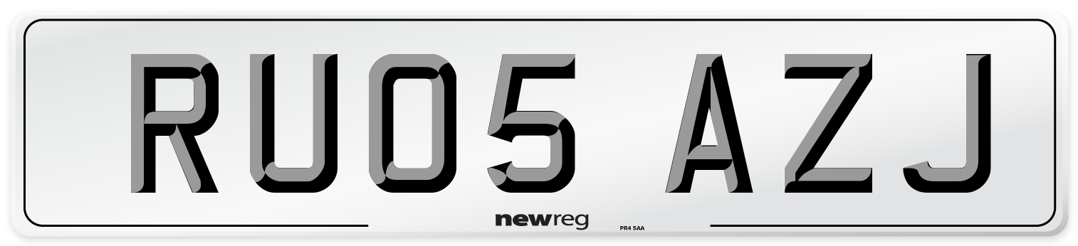 RU05 AZJ Number Plate from New Reg